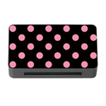 Polka Dots - Flamingo Pink on Black Memory Card Reader with CF