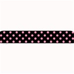 Polka Dots - Flamingo Pink on Black Small Bar Mat