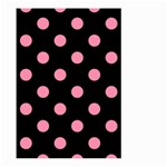 Polka Dots - Flamingo Pink on Black Large Garden Flag (Two Sides)