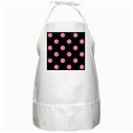 Polka Dots - Flamingo Pink on Black BBQ Apron