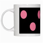 Polka Dots - Flamingo Pink on Black Black Mug