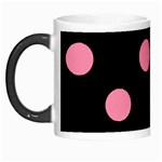 Polka Dots - Flamingo Pink on Black Morph Mug