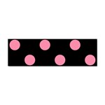 Polka Dots - Flamingo Pink on Black Sticker Bumper (10 pack)