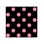 Polka Dots - Flamingo Pink on Black Greeting Card 5  x 7 