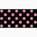 Polka Dots - Flamingo Pink on Black 4  x 8  Photo Cards