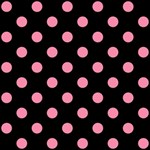 Polka Dots - Flamingo Pink on Black ScrapBook Page 8  x 8 