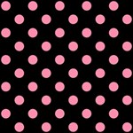 Polka Dots - Flamingo Pink on Black ScrapBook Page 12  x 12 