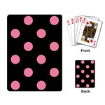 Polka Dots - Flamingo Pink on Black Playing Cards Single Design