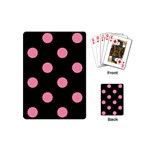 Polka Dots - Flamingo Pink on Black Playing Cards (Mini)