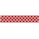 Polka Dots - Black on Coral Pink Flano Scarf (Large)