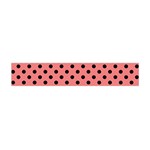Polka Dots - Black on Coral Pink Flano Scarf (Mini)