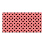 Polka Dots - Black on Coral Pink Satin Wrap