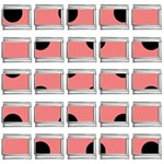 Polka Dots - Black on Coral Pink 9mm Italian Charm (25 pack)