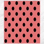 Polka Dots - Black on Coral Pink Canvas 8  x 10 