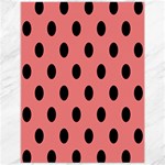 Polka Dots - Black on Coral Pink Canvas 12  x 16 
