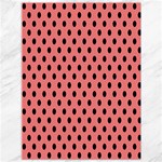 Polka Dots - Black on Coral Pink Canvas 36  x 48 
