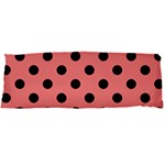 Polka Dots - Black on Coral Pink Body Pillow Case Dakimakura (Two Sides)