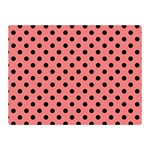 Polka Dots - Black on Coral Pink Double Sided Flano Blanket (Mini)