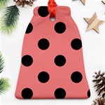 Polka Dots - Black on Coral Pink Bell Ornament (Two Sides)