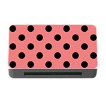 Polka Dots - Black on Coral Pink Memory Card Reader with CF