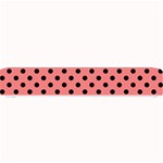 Polka Dots - Black on Coral Pink Small Bar Mat
