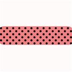 Polka Dots - Black on Coral Pink Medium Bar Mat