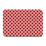 Polka Dots - Black on Coral Pink Plate Mat