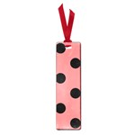 Polka Dots - Black on Coral Pink Small Book Mark