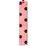 Polka Dots - Black on Coral Pink Large Book Mark