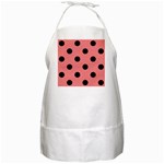 Polka Dots - Black on Coral Pink BBQ Apron