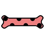 Polka Dots - Black on Coral Pink Magnet (Dog Bone)