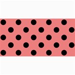 Polka Dots - Black on Coral Pink 4  x 8  Photo Cards