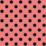 Polka Dots - Black on Coral Pink ScrapBook Page 8  x 8 