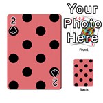 Polka Dots - Black on Coral Pink Playing Cards 54 Designs