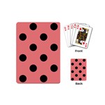Polka Dots - Black on Coral Pink Playing Cards (Mini)