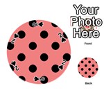 Polka Dots - Black on Coral Pink Playing Cards 54 (Round)