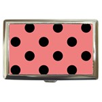 Polka Dots - Black on Coral Pink Cigarette Money Case