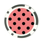 Polka Dots - Black on Coral Pink Poker Chip Card Guard (10 pack)