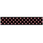 Polka Dots - Coral Pink on Black Flano Scarf (Large)