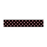 Polka Dots - Coral Pink on Black Flano Scarf (Mini)