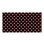 Polka Dots - Coral Pink on Black Satin Wrap