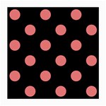 Polka Dots - Coral Pink on Black Medium Glasses Cloth
