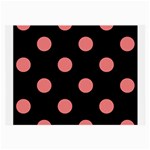 Polka Dots - Coral Pink on Black Large Glasses Cloth (2 Sides)