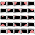 Polka Dots - Coral Pink on Black 9mm Italian Charm (25 pack)