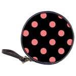 Polka Dots - Coral Pink on Black Classic 20-CD Wallet