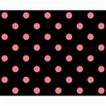 Polka Dots - Coral Pink on Black Collage 8  x 10 