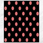 Polka Dots - Coral Pink on Black Canvas 8  x 10 