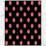 Polka Dots - Coral Pink on Black Canvas 11  x 14 