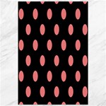 Polka Dots - Coral Pink on Black Canvas 12  x 18 