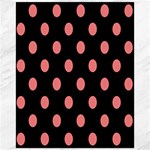 Polka Dots - Coral Pink on Black Canvas 16  x 20 